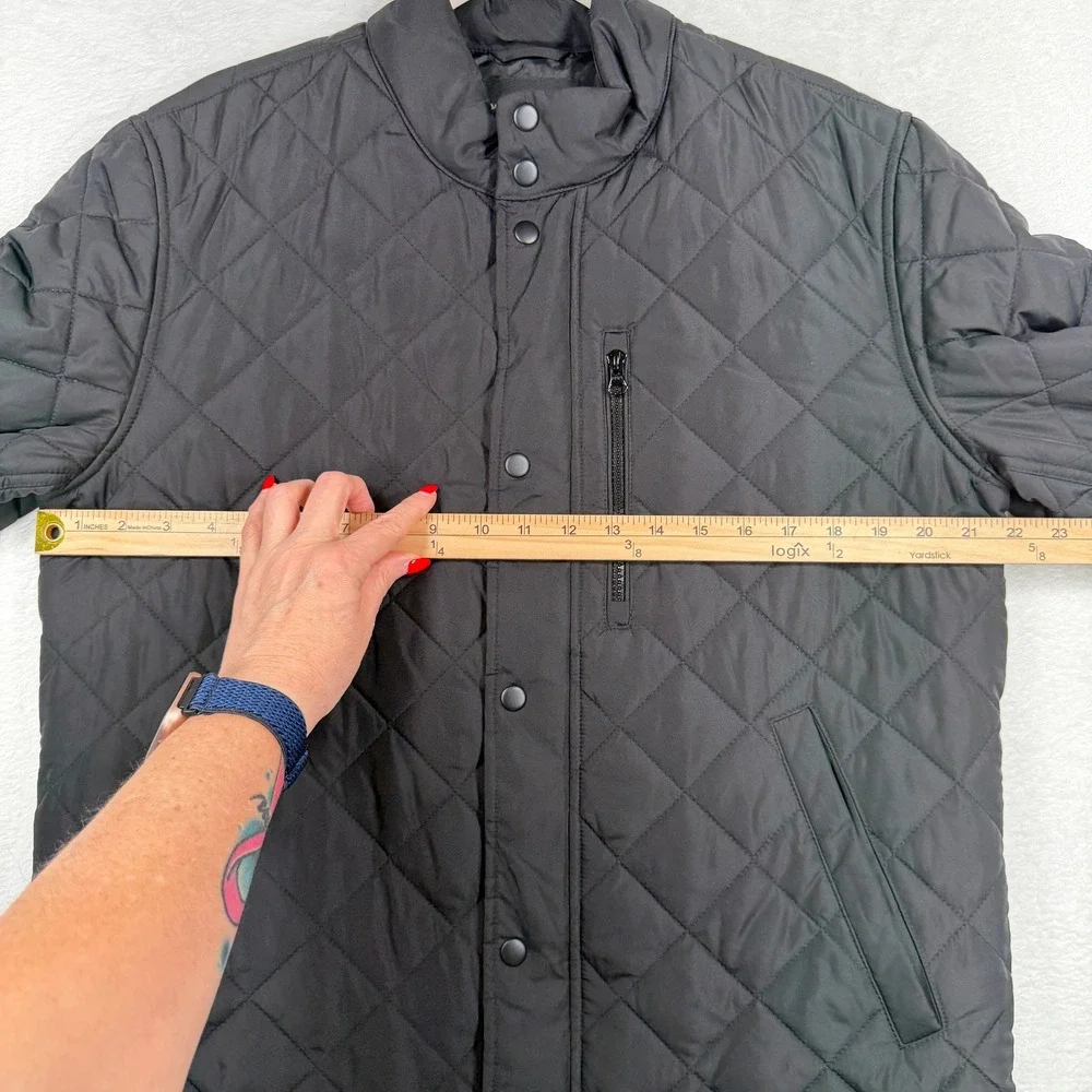 Banana Republic Medium Jacket WR Quilted Bomber Black S/594218 Diamond Stitch